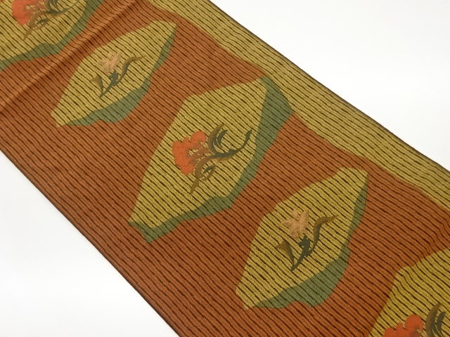 JAPANESE NAGOYA OBI / WOVEN FLORAL PLANTS